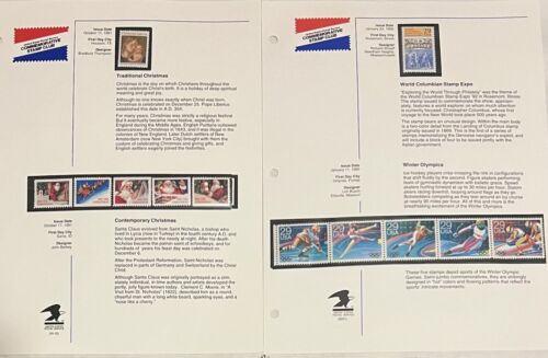 1991-1992 US POSTAGE STAMPS TRADITIONAL CHRISTMAS WINTER OLYMPIC USPS  SJXX-215