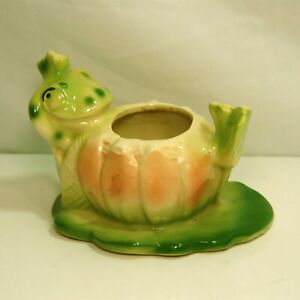 Vintage Shawnee Pottery Mid Century Modern Frog Lily Pad Planter