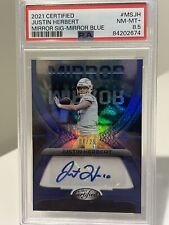 2021 Certified Justin Herbert Mirror Signatures Auto Blue 8/25 Chargers PSA 8.5