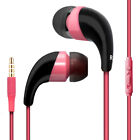 Pink color 3.5mm Earphones Remote Control with Mic. Handsfree Stereo Headset