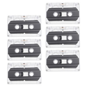 6 pcs Blank Audio Cassette Tapes Recordable Cassette Tapes 30-minute Blank