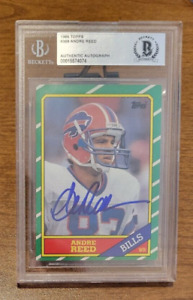 New ListingAndre Reed signed 1986 Topps Rookie card #388 Beckett BAS Auto