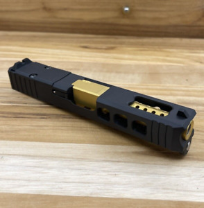 Glock 19 19x Complete Slide gen 5 RMR  Sights Lightning CUT Gold PORTED Barrel