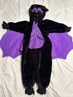 Forum Novelties Bat Costume Toddler Black Purple Full Costume Hood Hook and Loop