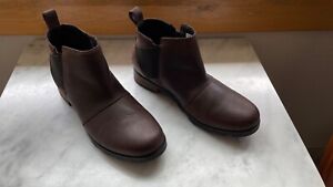 SOREL Emelie Chelsea Leather Ankle Boots Dark Walnut EUC 9.5