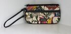 SakRoots Wristlet White Pink Yellow Birds Peace Zip Top Key Strap Lined 9 Inch