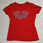 Boston Red Sox Nation Womens Babydoll T Shirt Nike Slim Fit Large Double Sided