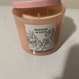 New BATH & BODY WORKS WEEKEND IN ROME 3-WICK SCENTED CANDLE HTF