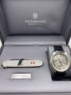 VICTORINOX Swiss Army Officers 241553 Chronograph Mens Watch / Knife Set 45mm