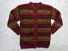 VTG Eddie Bauer Cardigan Sweater Woman’s M Wool Colorful Button Down 1991