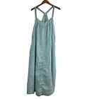 CP Shades Topanga 100 % Linen Sky Blue Lagen Beachy Dress Pockets Womens Size XL