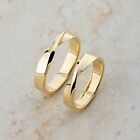 Matching Mobius Wedding Bands His and Hers Bride Ring Set Solid 14K Yellow Gold