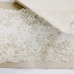 Stretch Off White Floral Double-edged Lace Trim for Sewing/Crafts/Bridal/7