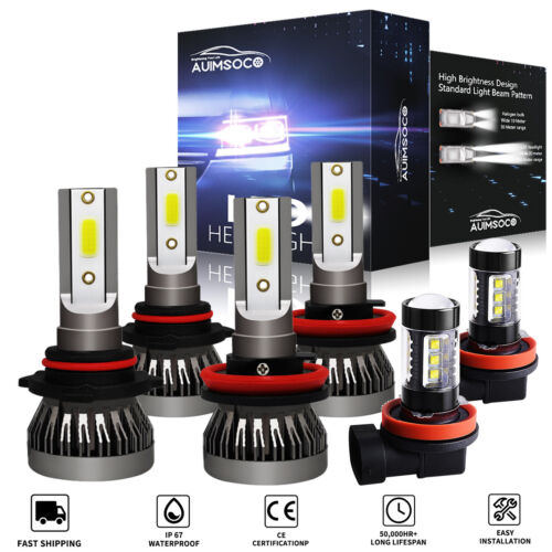 6000K For Toyota Venza 2009-2016 -6x LED Headlights High Low Fog Light Bulbs Kit
