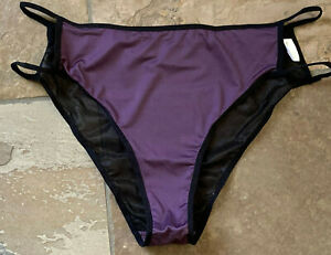 Silky Smooth PLUM 10/3XL  Open Sides Sleek Hipster Brief Panty #SR94 NWOT
