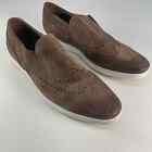 MADE IN ITALY Brown Suede Loafers Men US Size 13 Preowned