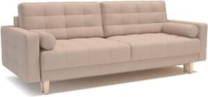 Modern Sabrina Sleeper Sofa Bed, Storage Pull Out Couch, Pine Wood Queen Size