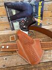 Tex Shoemaker Brown Basket Leather Holster For S&W K Ruger Speed Security Six