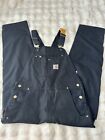 Carhartt R01M Duck Bib Overall Men's 34x32 Black Relaxed Fit Double Knee