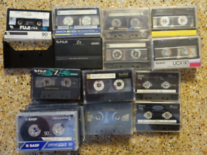 Lot of 24 Type II Cassette Tapes - Fuji Sony BASF Chrome Extra Denon JVC Maxell