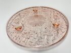 Pink Depression Glass Floral Tripod Cake Stand
