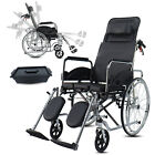 Reclining Wheelchair for Adults,Wheelchairs with High Back & Removable Headrest