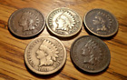 INDIAN CENT LOT   1859 1861 1863 1908 1909