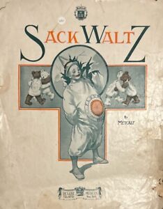 Antique Clown Sheet Music Sack Waltz Large Format