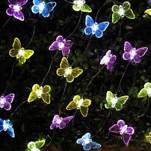 36LED Butterfly Solar String Lights Waterproof Butterfly String Lights for Yard