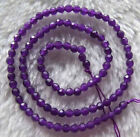 Natural 4mm Faceted Russican Amethyst Gemstone Round Loose Beads Strand 15