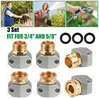 3 Sets Full Brass Hose Repair Kit 3/4'' 5/8'' Male Female Garden Water Connector