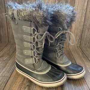 Sorel Women's Joan of Arctic Wp Snow Boots Size 8.5 Quarry / Black