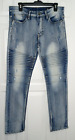 South Pole Men's 32/29 Skinny Ripped Ribbed Front Pockets Denim Jeans