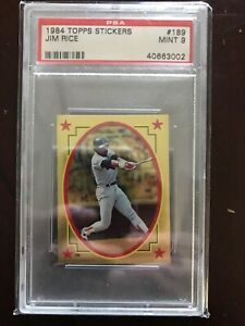 1984 Topps Baseball Sticker #189 Jim Rice PSA 9 Boston Red Sox