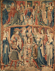 Royal Court Assembly: Medieval Tapestry with Nobility in Vivid Detail RE658357