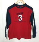 U.S. Polo Assn Spell Out Men's M Pullover Red Blue Long Sleeve Sweater Shirt