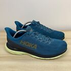 HOKA ONE ONE Shoes Mens 11.5 D MACH 4 Running Shoes Sneakers Blue Green Gym