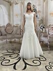 Fit and Flare Wedding Sweetheart Lace Appliques No Train Bridal Gown Size 6