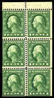 US # 405b  1¢ Washington pane of 6, Fine OG NH MNH (fl01649)