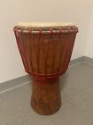 Engraved Djembe Drum Heavy Solid Wood 14 1/2  x 25” percussion