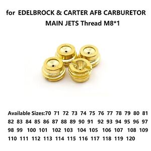 4 PACK for EDELBROCK & CARTER AFB CARBURETOR MAIN JETS SIZES .070 THRU .120