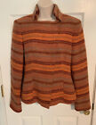 Akris Punto Women's Collared Wool Short Blazer Jacket Orange Striped Size 6