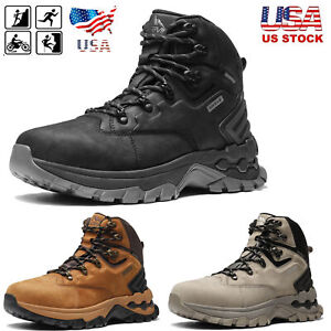 Men's Hiking Boots Extra Grip Leather Waterproof Trekking Boots US Size 6-15