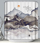 Asian Mountain Art Fabric SHOWER CURTAIN 70x70 Japanese Ink Landscape Scenic