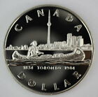 1984 CANADA PROOF SILVER DOLLAR HEAVY CAMEO COIN