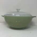 Vintage Pyrex Sage Green Gold Medallion Cinderella Mixing Bowl #443 AS IS TLC