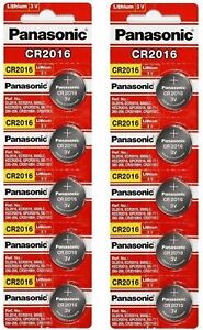 10 x PANASONIC CR 2016 CR2016 CR-2016 LITHIUM COIN CELL Button Battery Exp 2030