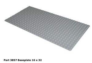 Lego 1x 3857 Light Gray Baseplate 16 x 32 Vg/Fn C8+ Condition 6955