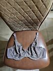 Wacoal Arabesque Unlined Underwire Brown Floral Embroidery Lace Bra 38D 85199