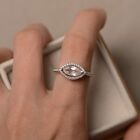 Natural Pink Rose Quartz Ring 925 Sterling Silver Halo Cluster Pink Stone Ring